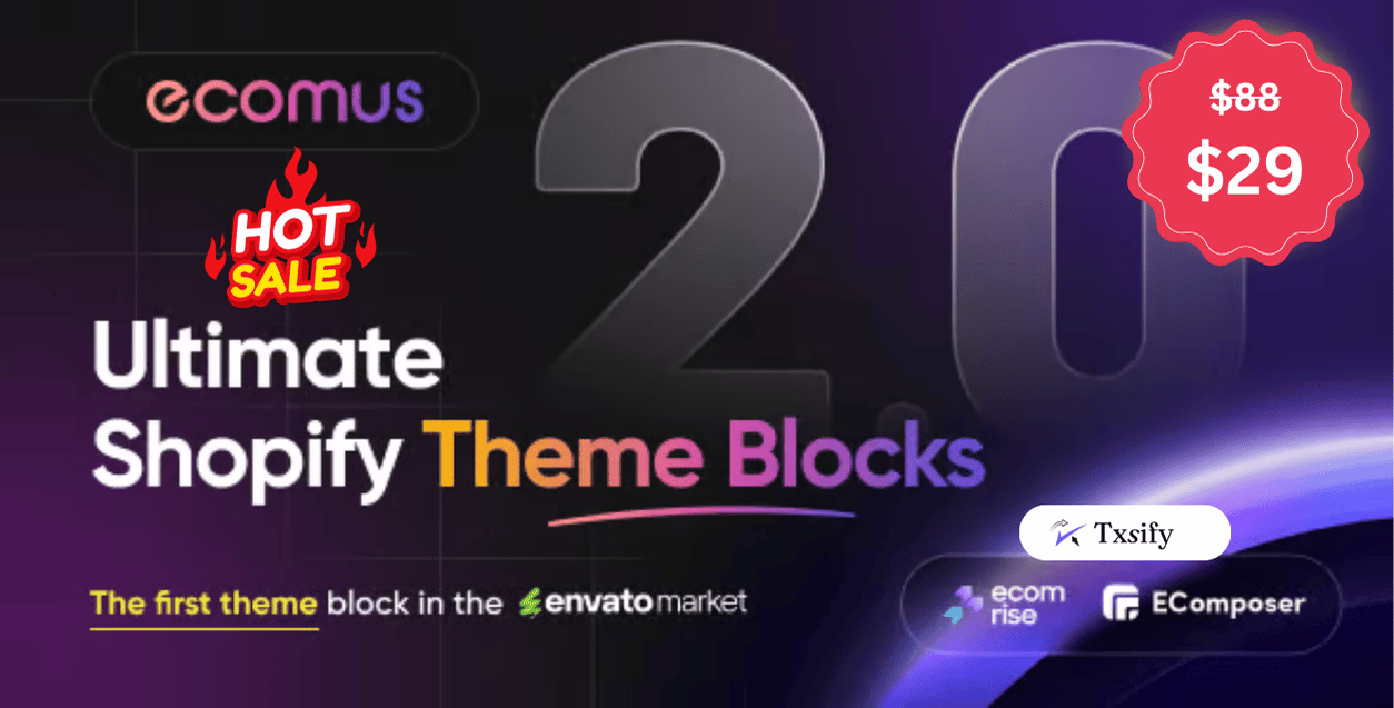 Ecomus is a next-generation Shopify theme built on the powerful OS 3.0 framework, offering full support for theme blocks and modular customization. Designed for performance and versatility, Ecomus allows merchants to craft pixel-perfect online stores without touching code. With sleek, modern layouts and lightning-fast loading speeds, it's perfect for all niches—from fashion to electronics. The theme includes advanced product filtering, flexible mega menus, quick add-to-cart features, and SEO-optimized design. Whether you're a beginner or a seasoned seller, Ecomus makes store-building effortless and highly customizable with its drag-and-drop section editor.